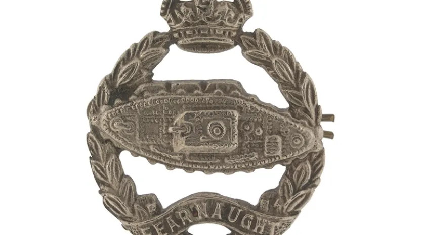 Cap badge of the Royal Tank Regiment, c1940