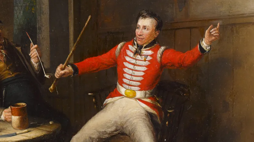 A soldier relating his exploits in a tavern, 1821