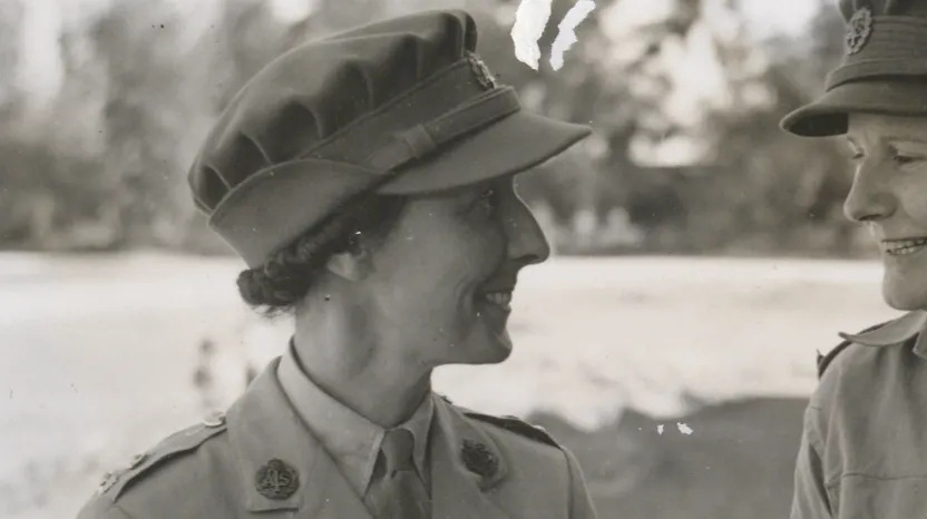 Audrey Chitty with Helen Pine at the ATS Training Depot, Sarafand, Palestine, Summer 1942