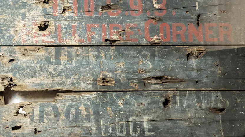 Signboard from Hellfire Corner, c1918