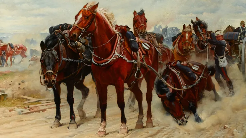 ‘Patient Heroes’, a Royal Horse Artillery gun team in action, 1882