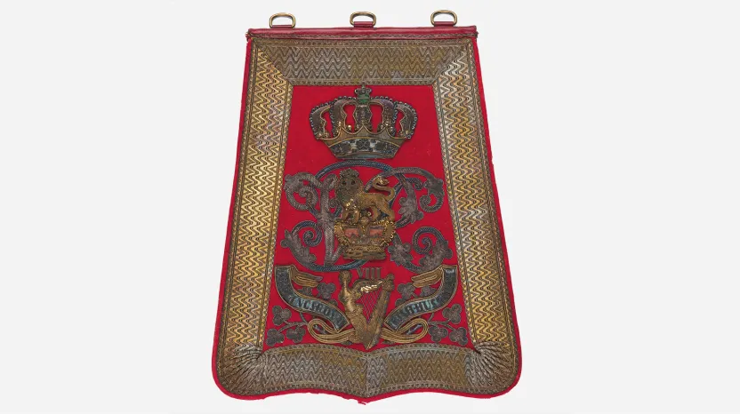 Embroidered sabretache of the 8th (King’s Royal Irish) Light Dragoons, c1840