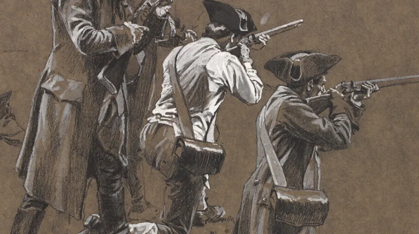 Study for the oil painting, 'The Battle of Lexington 1775'
