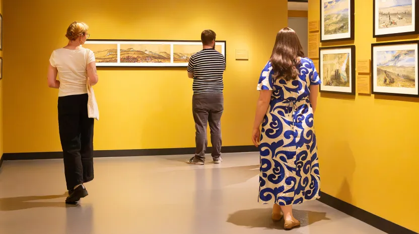 Visitors in the Myth and Reality exhibition