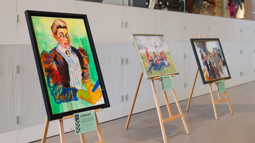 Contemporary art on display in the Atrium