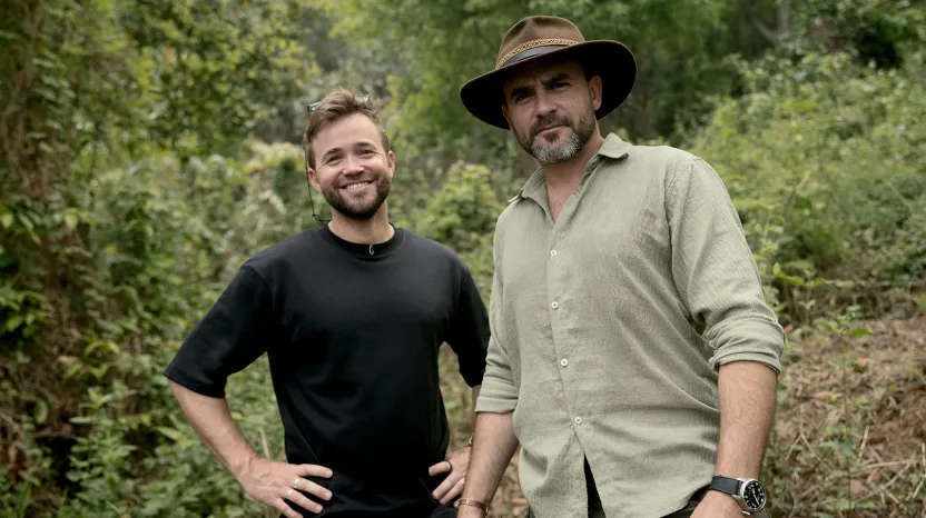 Alex Bescoby and Levison Wood in Assam, India