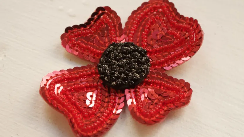 Hand & Lock poppy embroidery