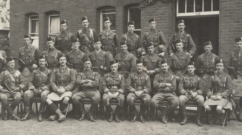 Group photograph of officers of The Black Watch