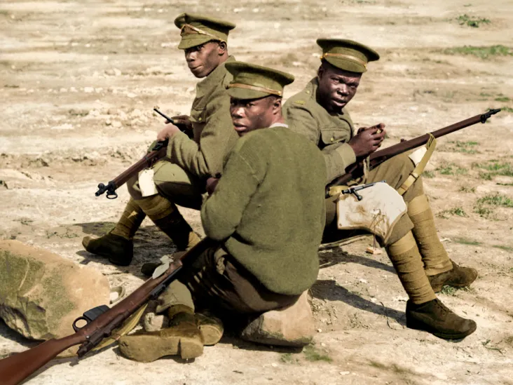 Soldiers of the British West Indies Regiment, France, 1916