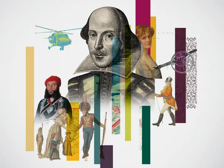 'Shakespeare and War' exhibition graphic