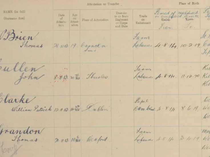 Records of regiments disbanded after the Irish War of Independence go online