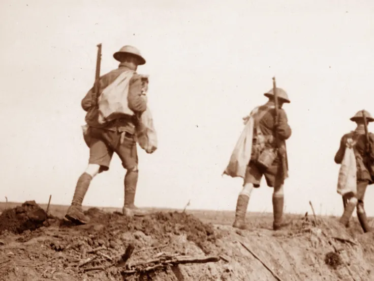 Ration party, Menin Road, 1917