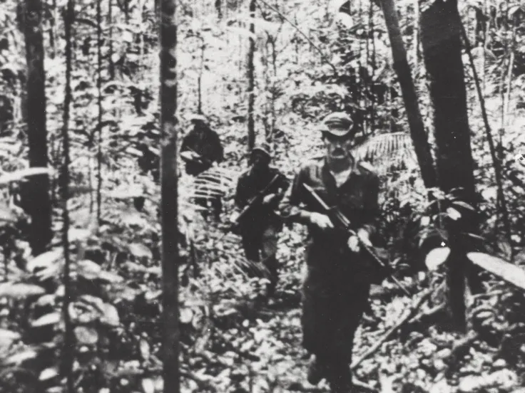 On patrol in the jungles of North Borneo, c1964