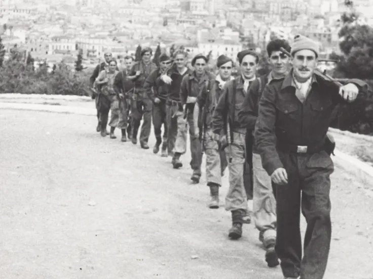 Sergeant Herbert Chambers with fellow Special Boat Service soldiers in Athens, 1944