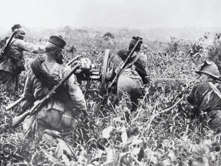 The Nigerian Regiment Artillery with a field gun, 