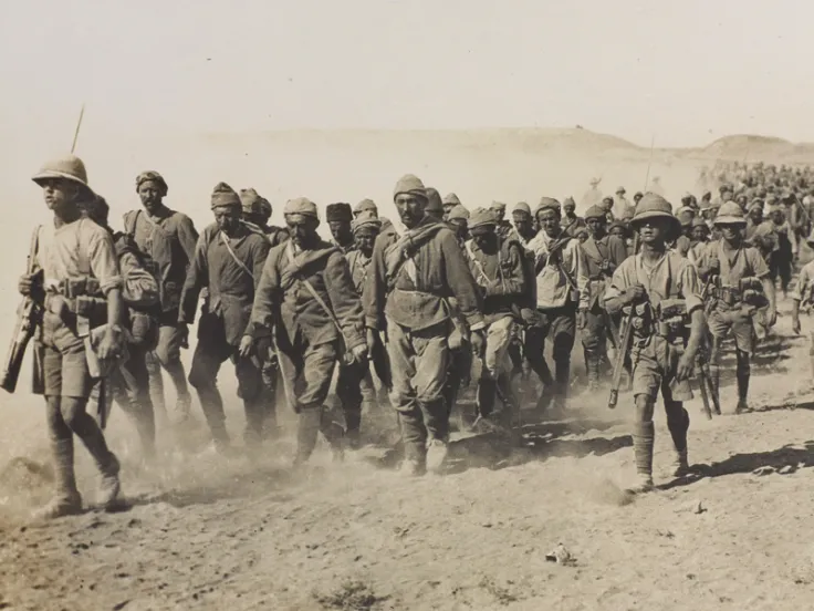Turkish prisoners after General Brooking's victory at Ramadi, September 1917