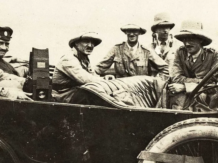 Major-General Lionel Dunsterville with British and Armenian staff officers shortly before evacuating Baku, September 1918