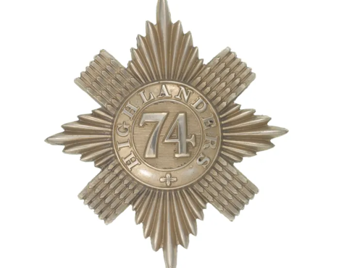Shako plate, 74th (Highlanders) Regiment of Foot, c1869