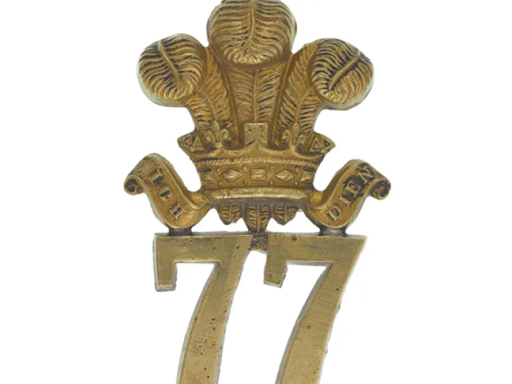 Glengarry badge, 77th (East Middlesex) Regiment, c1874