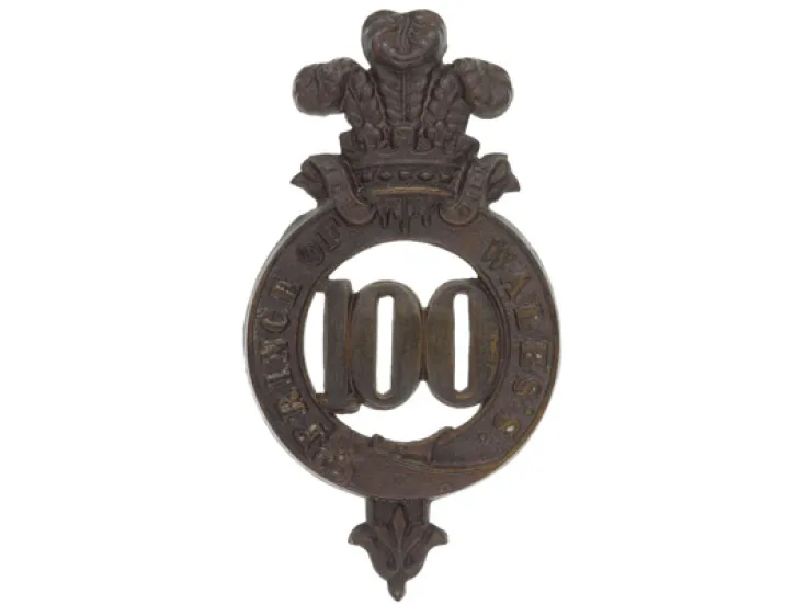 Glengarry badge, 100th (Prince of Wales’s Royal Canadian) Regiment, c1874