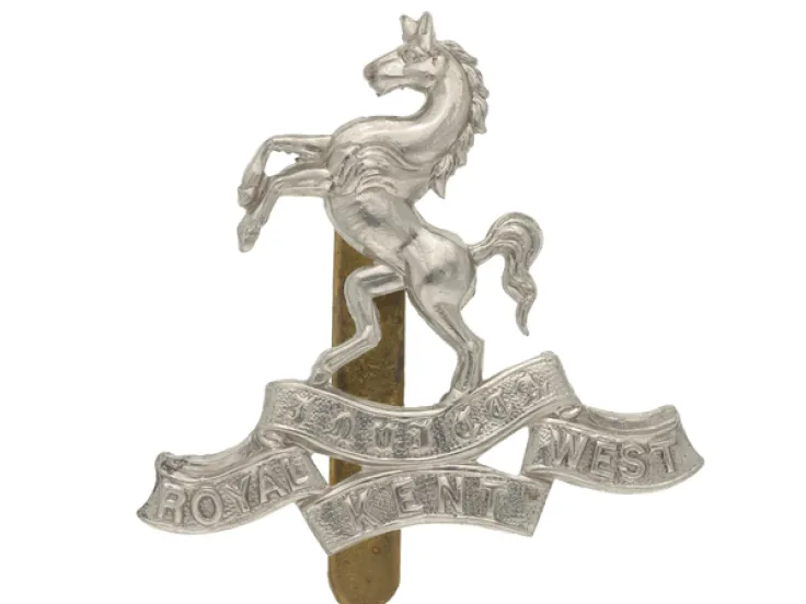 Cap badge, The Queen's Own Royal West Kent Regiment, 1898