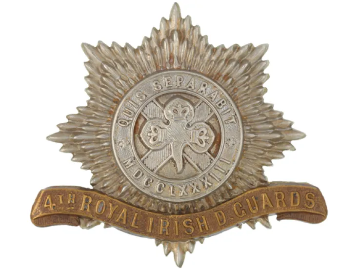 Other ranks’ cap badge, 4th (Royal Irish) Dragoon Guards, c1900
