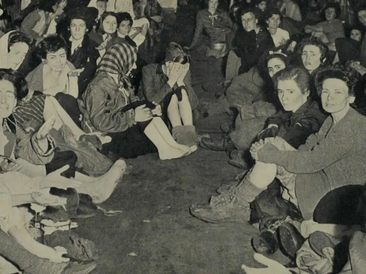Female prisoners after their liberation, Belsen, April 1945