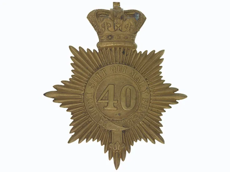 Shako plate, 40th (2nd Somersetshire) Regiment, c1855