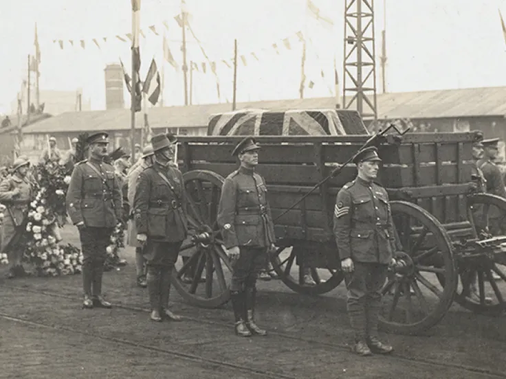 The Unknown Warrior prior to embarkation at Boulogne, 1920