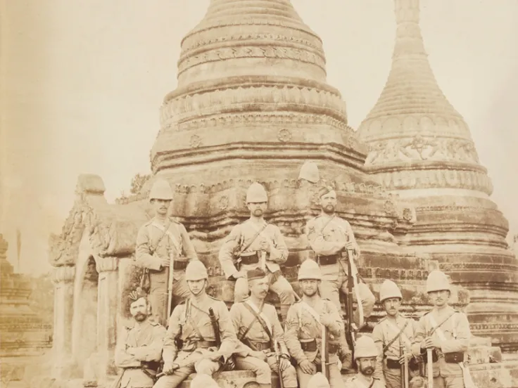 Officers and non-commissioned officers of the 2nd Devonshire Regiment, Wuutho, Burma, 1891