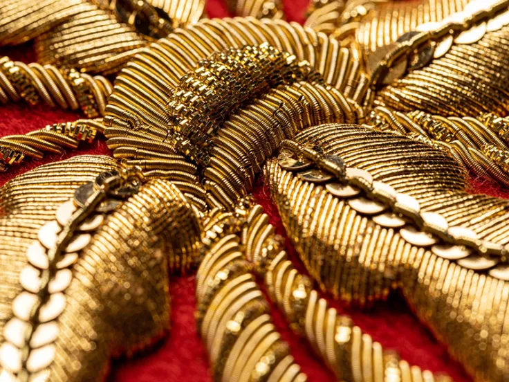 Goldwork embroidered on a military uniform