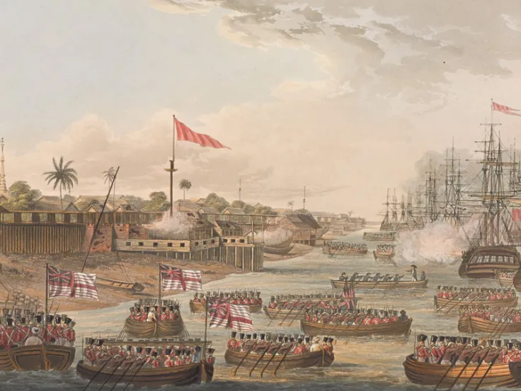 The British landing at Rangoon, 11 May 1824