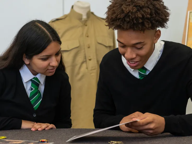 Students attending a schools workshop at the National Army Museum