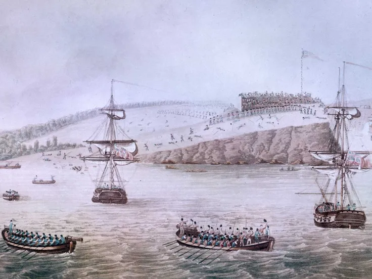 The British landing at Fort Oswego, Lake Ontario, on 6 May 1814