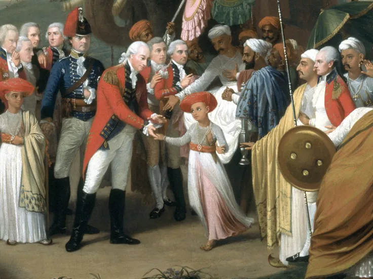 Detail from 'Reception of the Mysorean Hostage Princes', c1793
