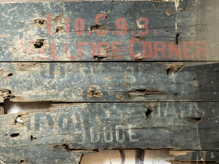 Signboard from Hellfire Corner, c1918