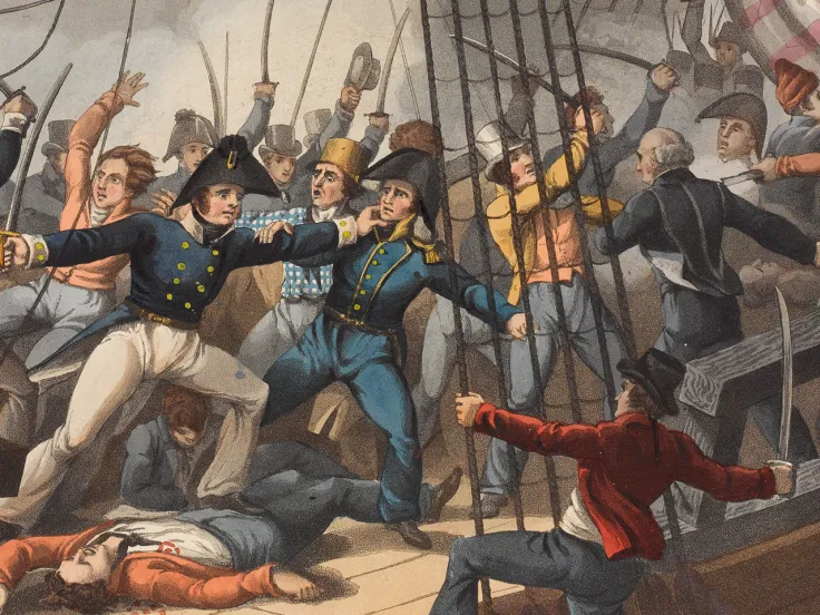Boarding the American ship 'Chesapeake', 1813