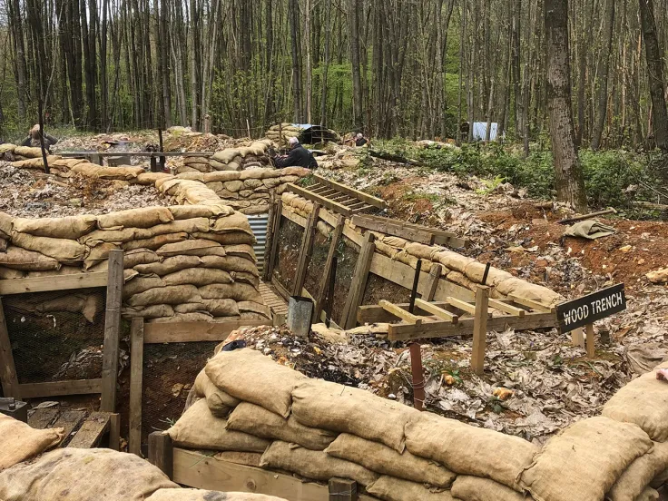 Replica First World War trench system