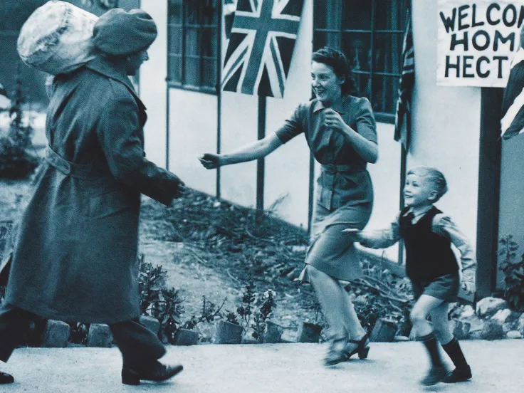 Detail from a commemorative poster to mark the 50th anniversary of VE/VJ Day, 1995