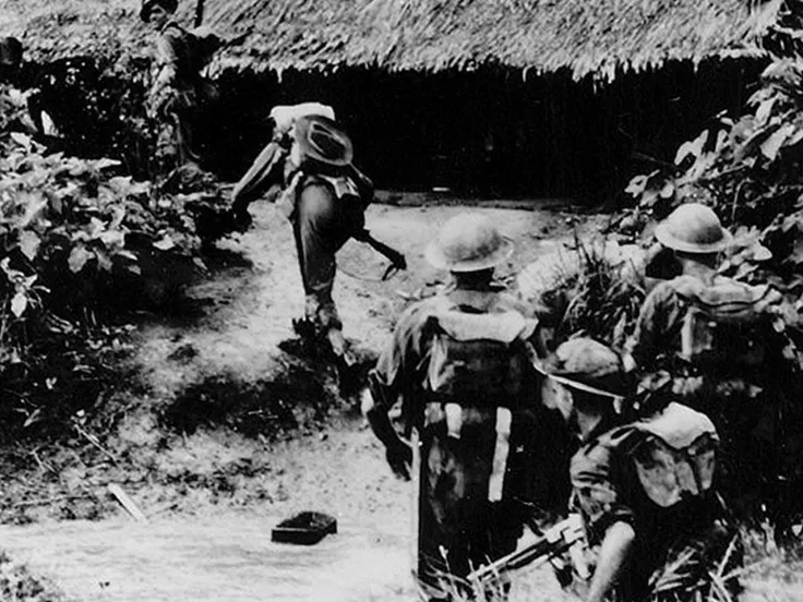 Soldiers of 2nd Battalion, The Royal Welch Fusiliers at the capture of Pintha, 18 October 1944