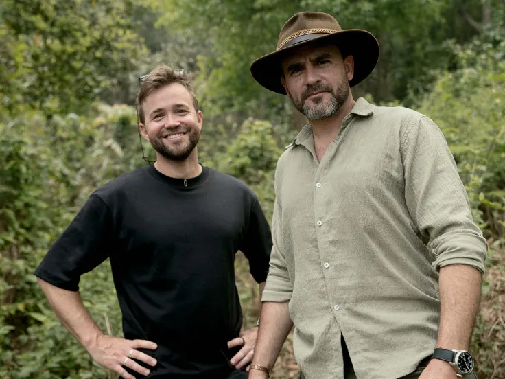 Alex Bescoby and Levison Wood in Assam, India