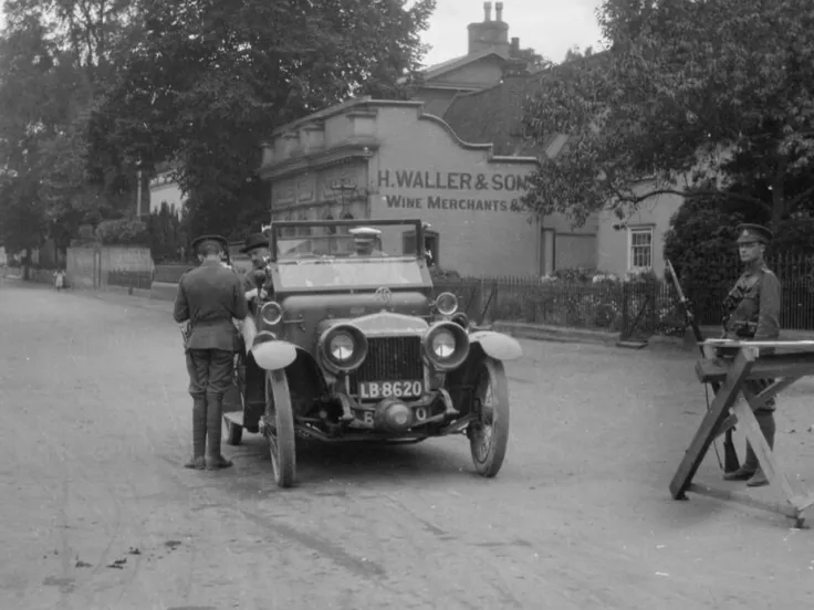 Territorial forces checking people's papers at a roadblock
