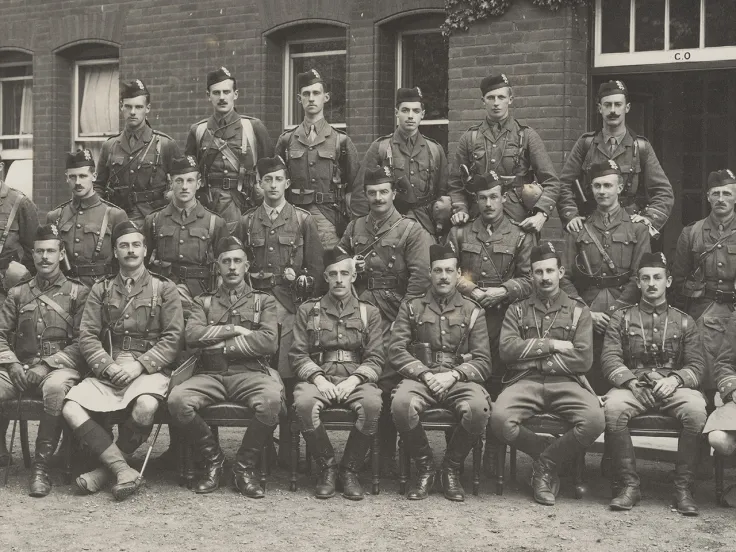 Group photograph of officers of The Black Watch
