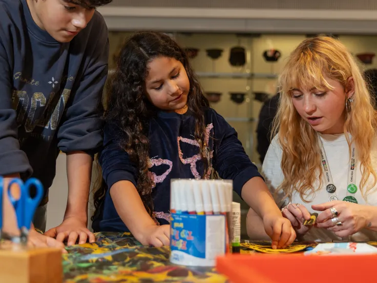Children taking part in a creative workshop at the National Army Museum