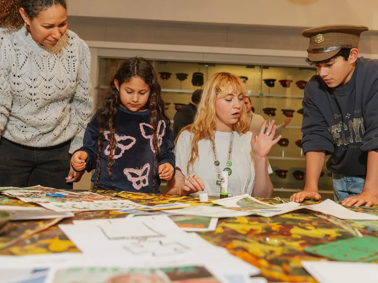 Family taking part in a craft workshop