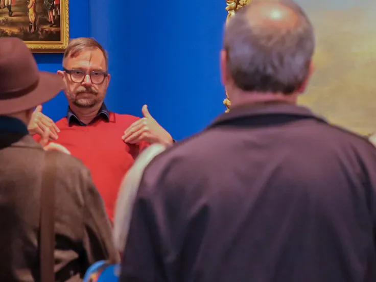 Visitors attending a British Sign Language tour at the National Army Museum