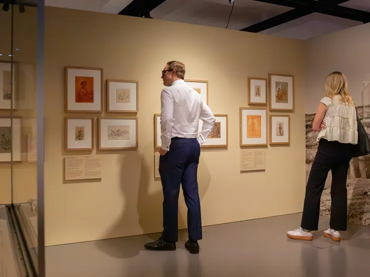 Visitors in the Sarrut exhibition space