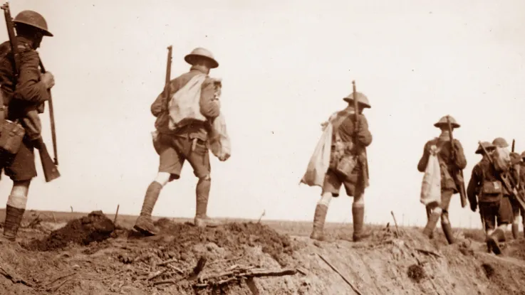 Ration party, Menin Road, 1917