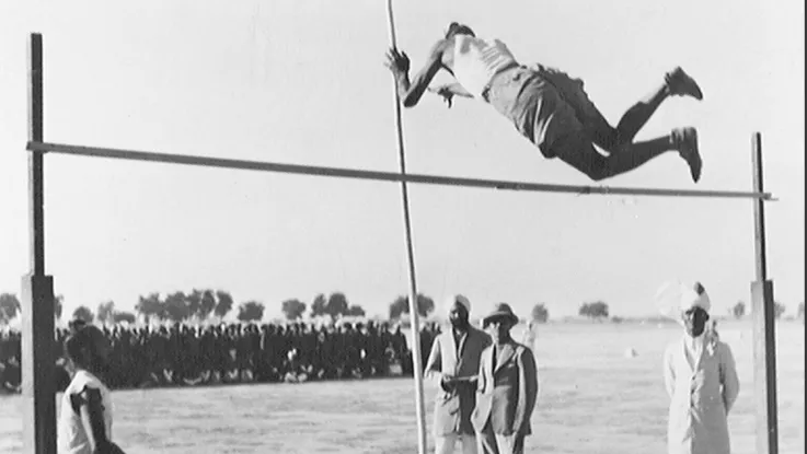 Pole-vaulting at the 14th Punjab Regiment's Sports Day, 1937