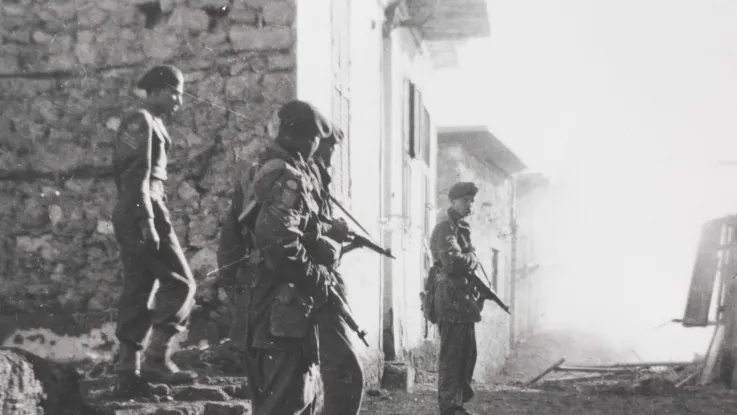 3rd Battalion The Parachute Regiment searching for snipers in Gaynaeim village, 1951